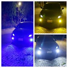 4 color fog lights multicolor fog lights H11 fitting universal