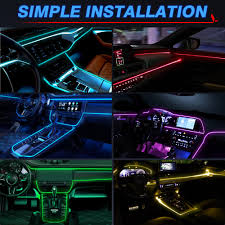 6 pcs ambient lights for DASHBOARD and 4 DOORS - APP control - 6 in 1 dynamic ambient lights for cars interor