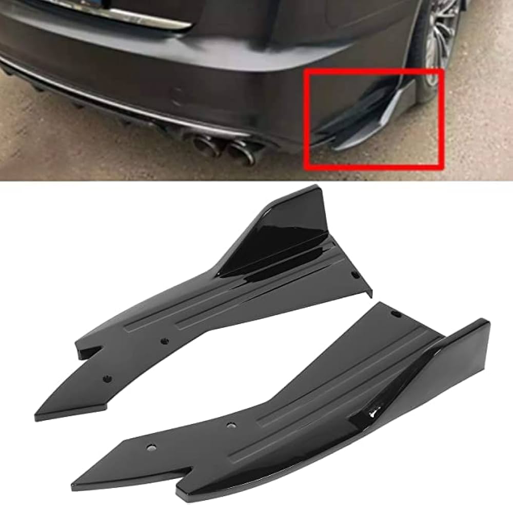 Universal Back Canards 2pcs Gloss black- ABS Plastic