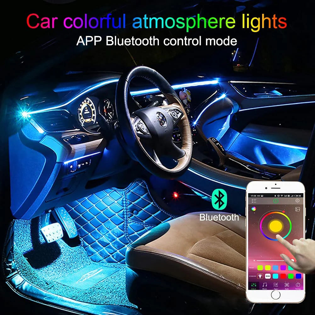 10 pcs ambient lights APP controlled - 10 in 1 dynamic ambient lights cars interior autoaestheticstore