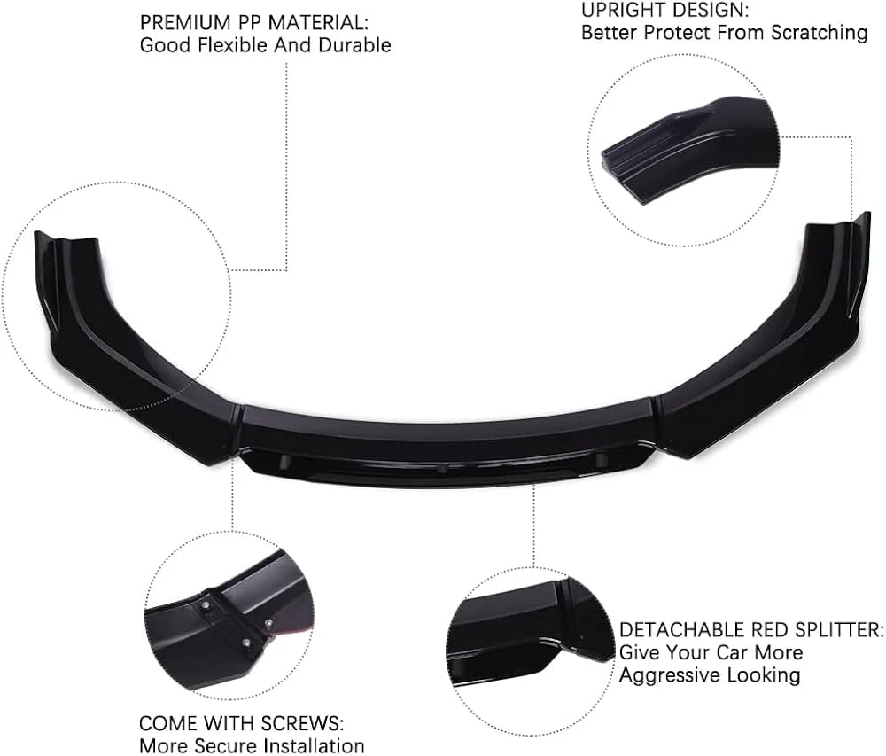 front bumper splitter front bumper extension front bodykit car bodykits car bumper extension universal splitter